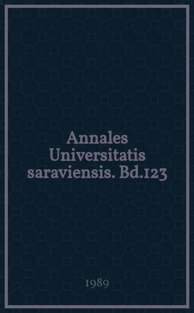 Annales Universitatis saraviensis. Bd.123 : Grundfragen des Privatrechts