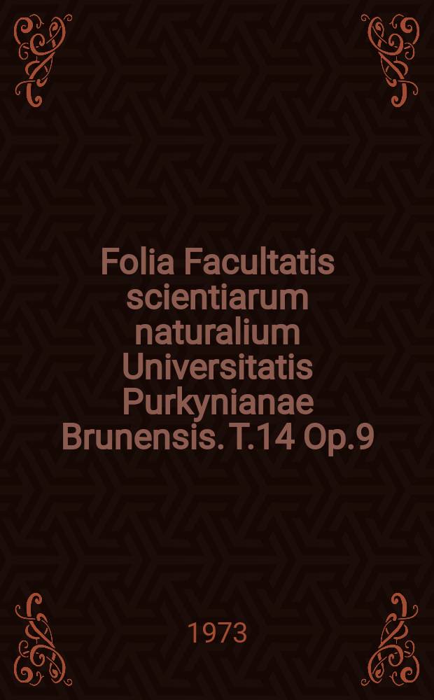 Folia Facultatis scientiarum naturalium Universitatis Purkynianae Brunensis. T.14 Op.9 : K petrografii autochtonního paleozoika, mesozoika a paleogénu v podloží karpatské předhlubně a flyšového pásma (úsek "Střed ")