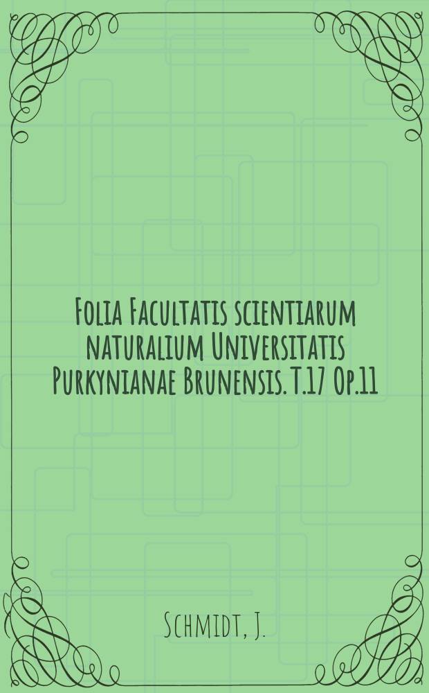Folia Facultatis scientiarum naturalium Universitatis Purkynianae Brunensis. T.17 Op.11 : Rentgenografick&eacute; metody studia vnitřn&iacute; ...