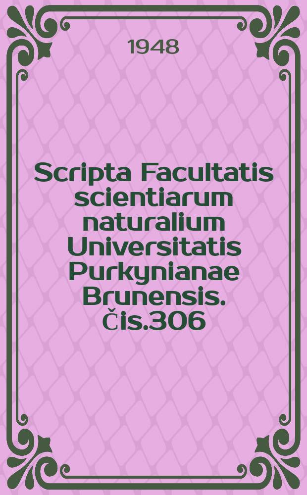 Scripta Facultatis scientiarum naturalium Universitatis Purkynianae Brunensis. Čis.306 : K poznan&iacute; moravsk&yacute;ch pisivek (ČSR) St.Obr