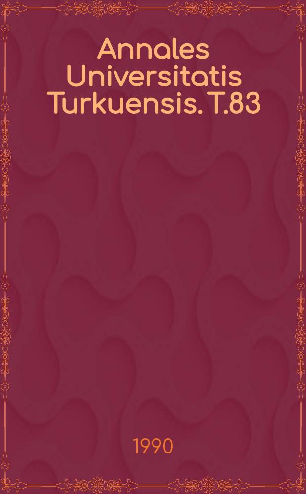 Annales Universitatis Turkuensis. T.83 : Muutoksen pysyvyys