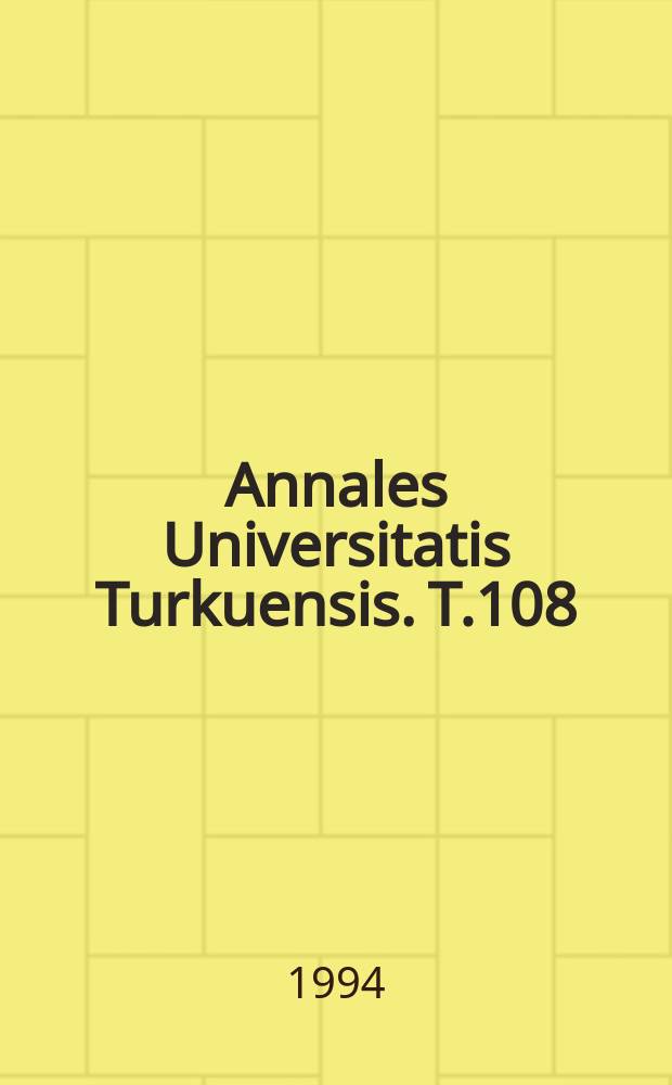 Annales Universitatis Turkuensis. T.108 : Homo civilis?