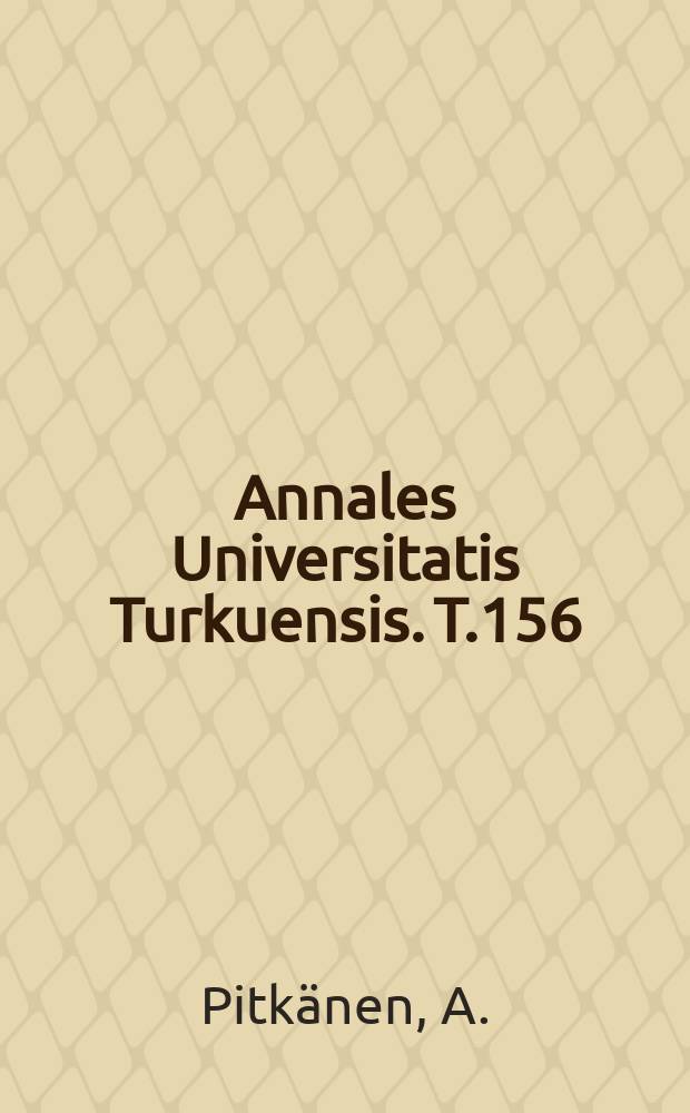 Annales Universitatis Turkuensis. T.156 : Tasa-arvon toteutuminen saamelaislasten ...