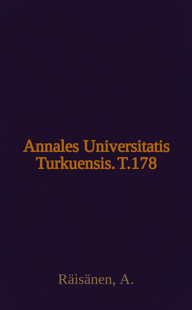 Annales Universitatis Turkuensis. T.178 : Hoitotyöntekijöiksi valmistuvien ...
