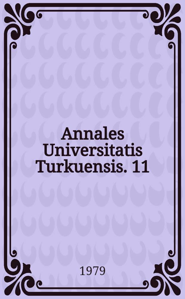 Annales Universitatis Turkuensis. 11 : The role of heredity on the concentrations of leukocytes