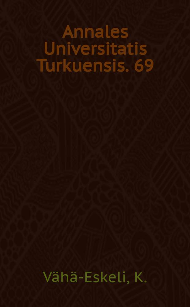 Annales Universitatis Turkuensis. 69 : Thermal stress in pregnancy