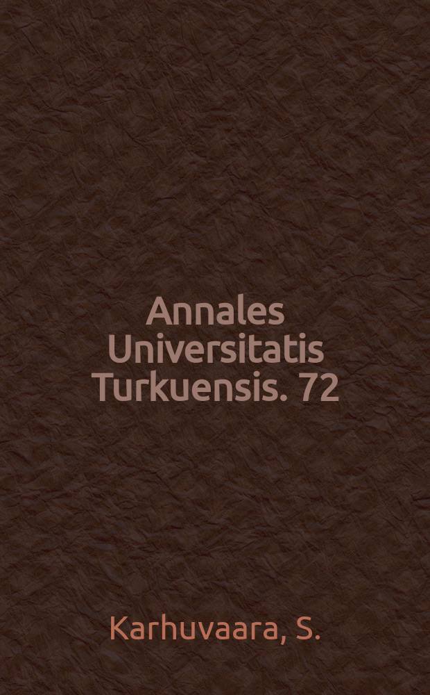 Annales Universitatis Turkuensis. 72 : Human pharmacology of atipamezole