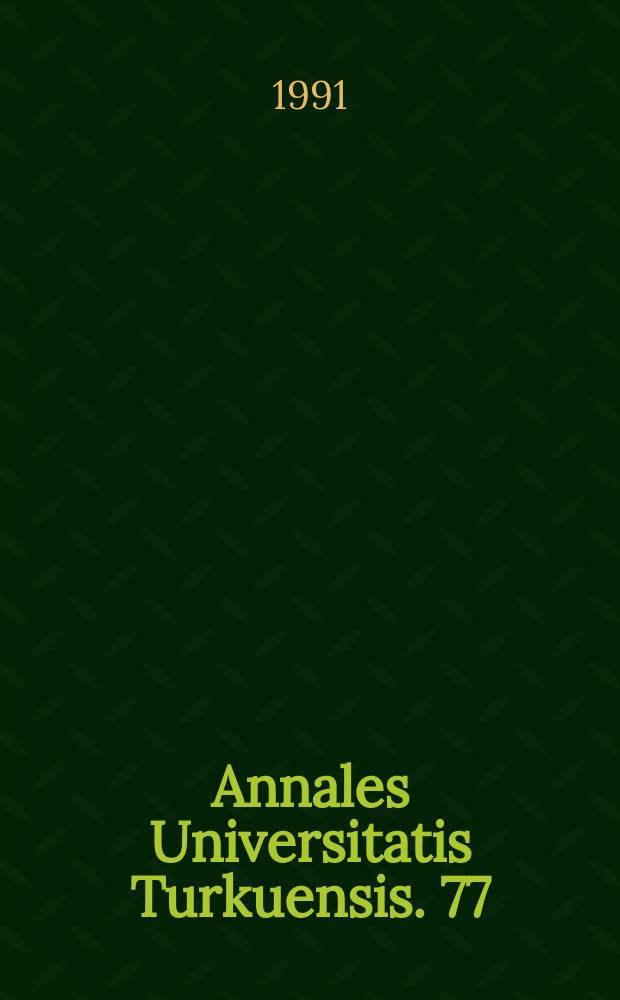 Annales Universitatis Turkuensis. 77 : Atropine and scopolamine premedication