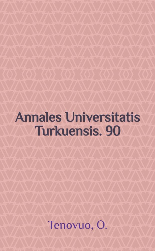 Annales Universitatis Turkuensis. 90 : Substance P in Parkinson's disease ...