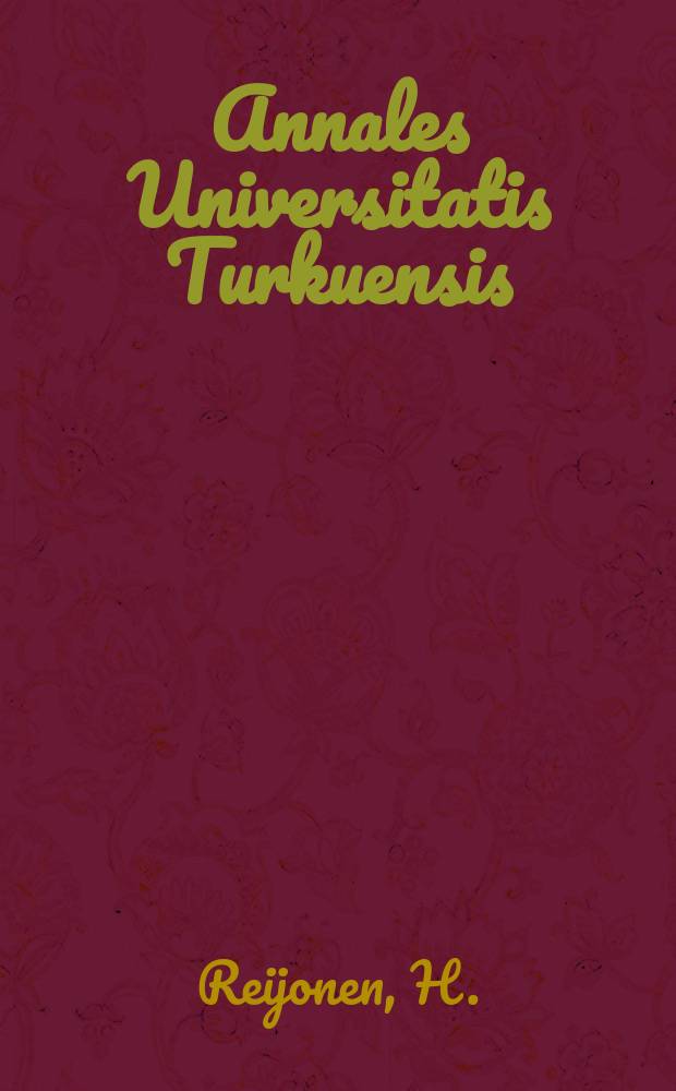 Annales Universitatis Turkuensis : Genetic susceptibility to insulindependent ...