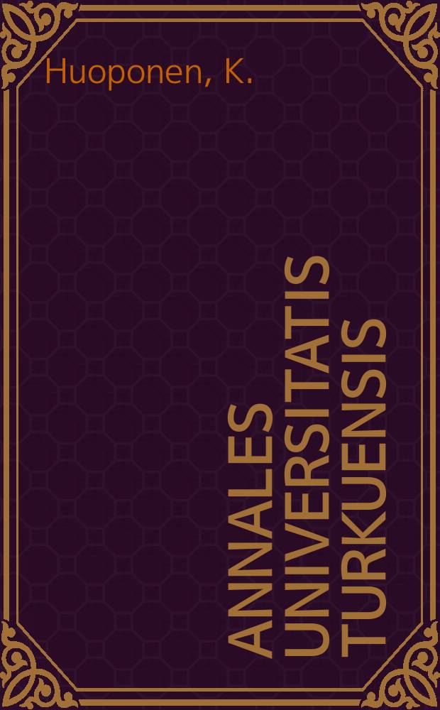 Annales Universitatis Turkuensis : Mitochondrial DNA point mutations ...