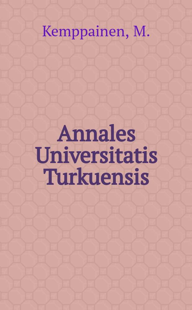 Annales Universitatis Turkuensis : Colorectal cancer in the elderly