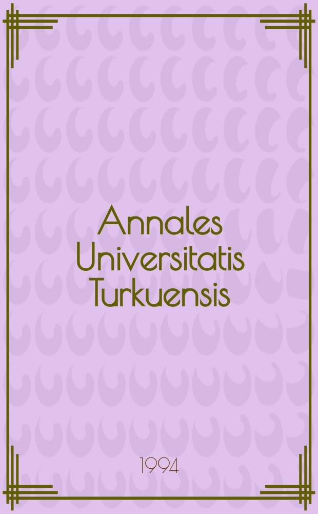Annales Universitatis Turkuensis : Sequelae of operations related ...