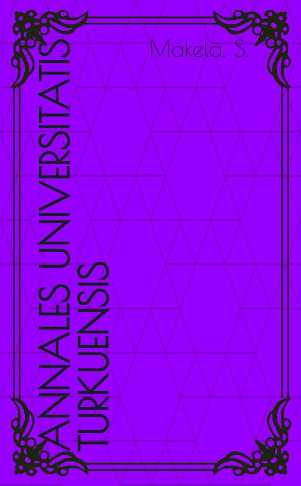 Annales Universitatis Turkuensis : Chemoprevention of prostate cancer