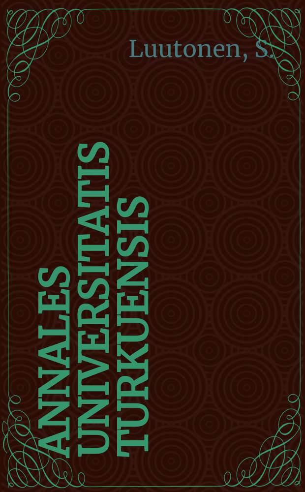 Annales Universitatis Turkuensis : Postural hypotension