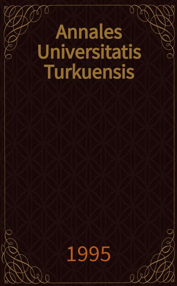 Annales Universitatis Turkuensis : B cell maturation in the bursa ...