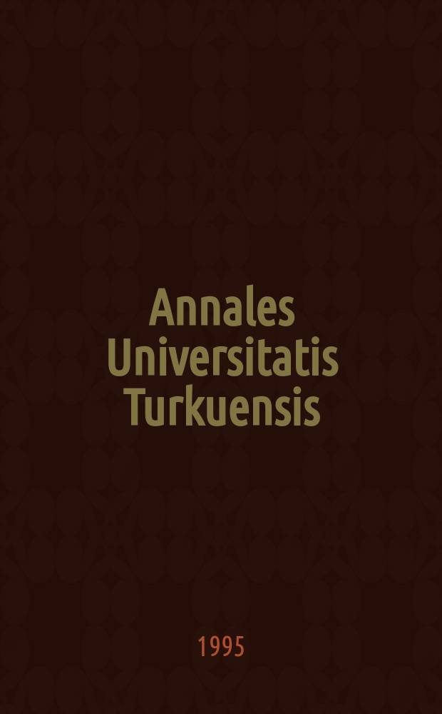 Annales Universitatis Turkuensis : Methodological and clinical studies ...