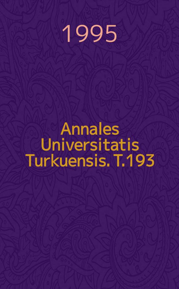 Annales Universitatis Turkuensis. T.193 : Calvarial reconstruction ...