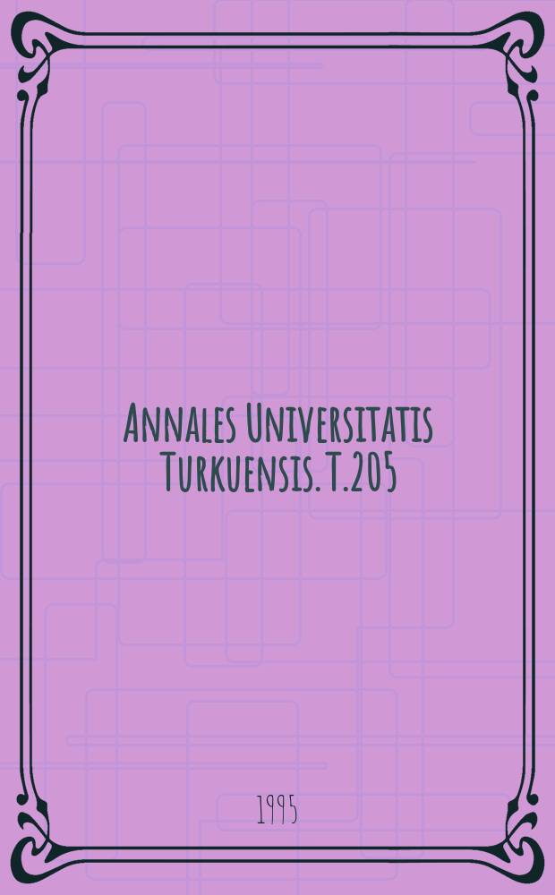 Annales Universitatis Turkuensis. T.205 : Child psychiatric short - term ...