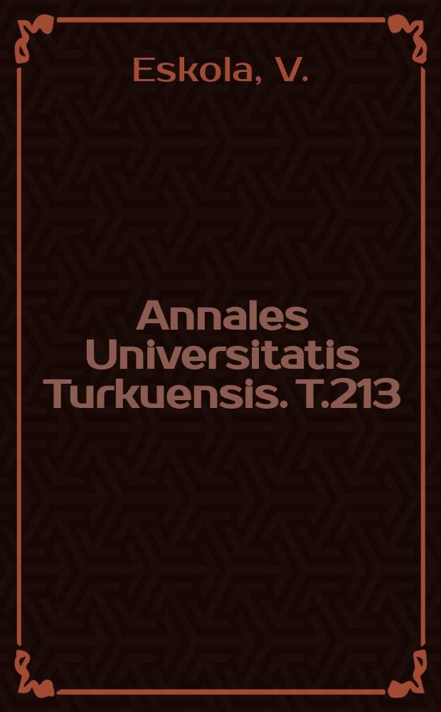 Annales Universitatis Turkuensis. T.213 : Ontogeny of G. protein ...