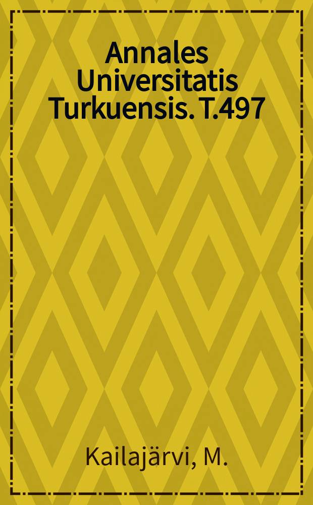 Annales Universitatis Turkuensis. T.497 : Drug-laboratory effects with ...