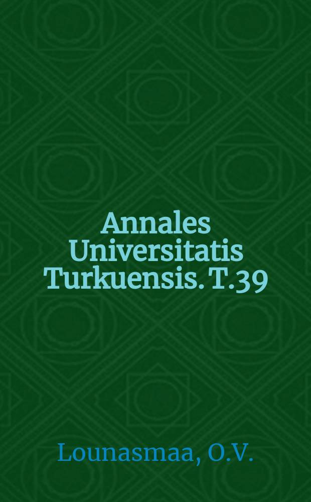 Annales Universitatis Turkuensis. T.39 : Spontaneous vibrations of helium gas in a.o.3 mm tube at temperatures between 10 and 20° k