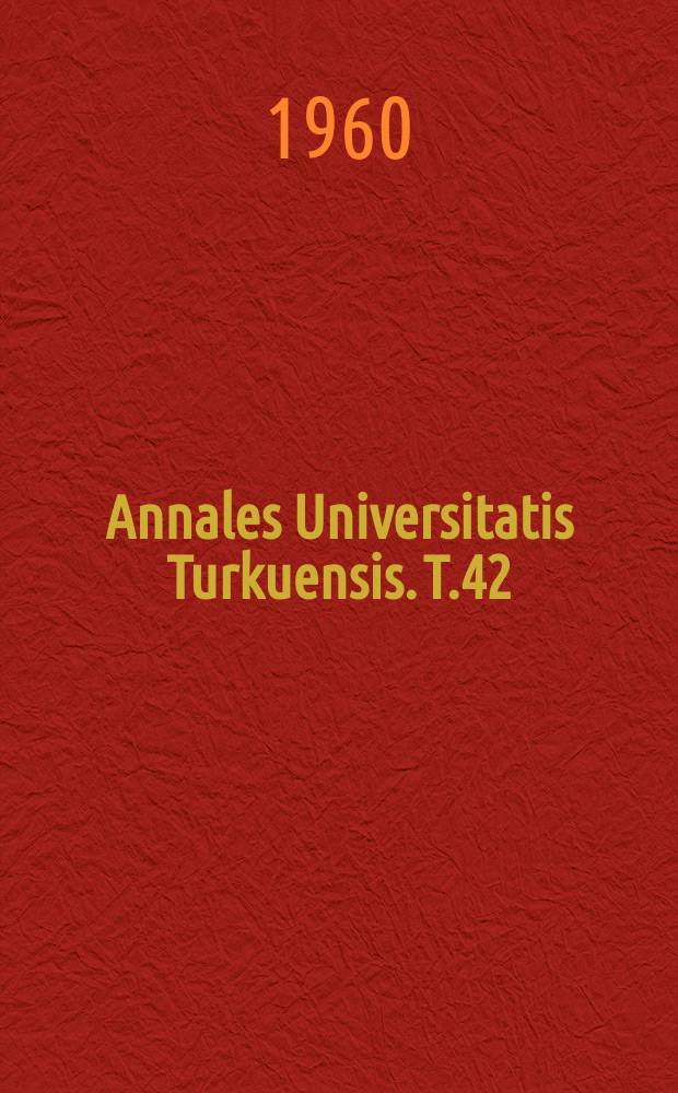Annales Universitatis Turkuensis. T.42 : The influence of polar and steric factors on the acid hydrolysis of formic esters