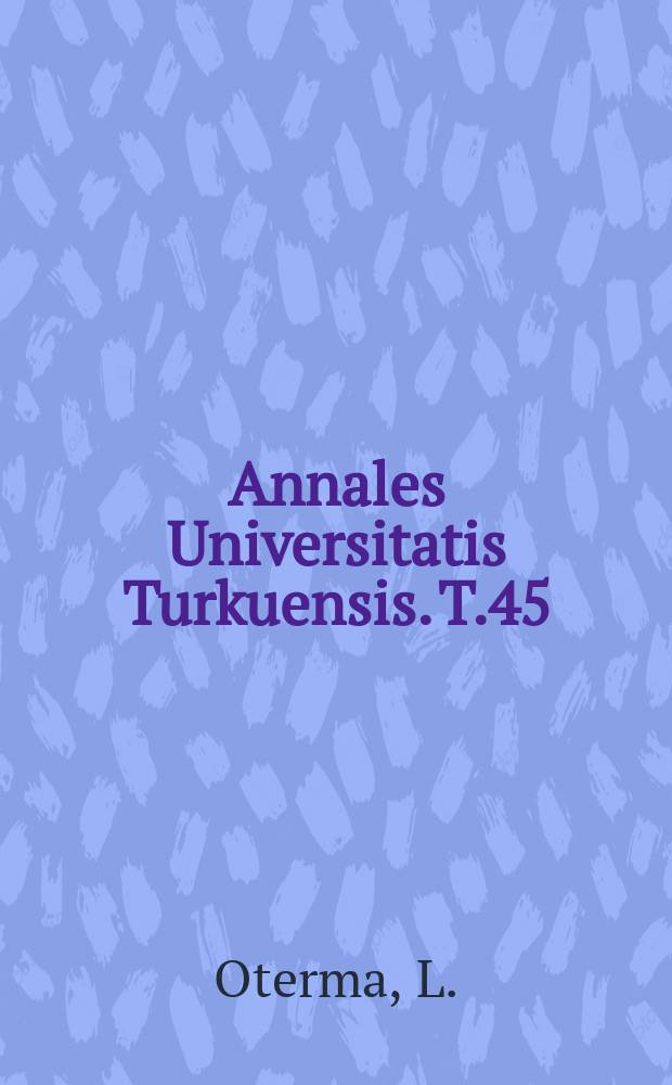 Annales Universitatis Turkuensis. T.45 : Computing the refraction for the Väisälä astronomical method of triangulation