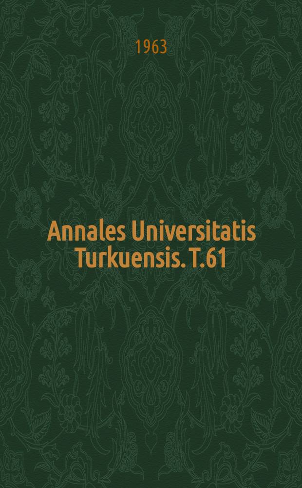 Annales Universitatis Turkuensis. T.61 : Caro's acid and its thermal hydrolysis in acid and alkaline sodium per chlorate solutions