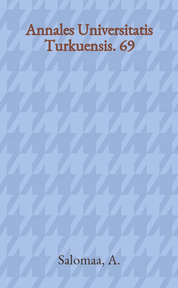 Annales Universitatis Turkuensis. 69 : Theorems on the representations of events in Moore - automata