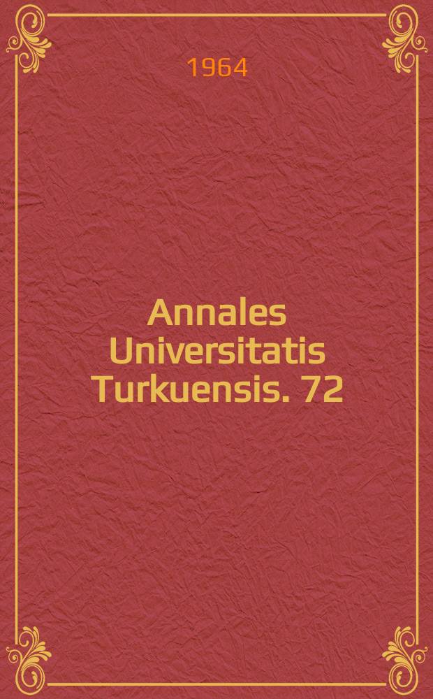 Annales Universitatis Turkuensis. 72 : Comparaisons des mètres en quartz fondu