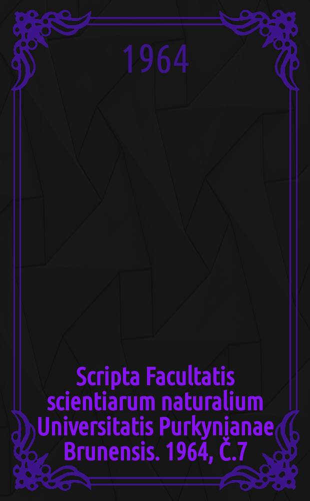 Scripta Facultatis scientiarum naturalium Universitatis Purkynianae Brunensis. 1964, Č.7(455) : O působeni bylinn&eacute;ho krytu na odolnost přesypov&yacute;ch p&iacute;sčit&yacute;ch pud Z&aacute;hoři proti rozpojov&aacute;ni