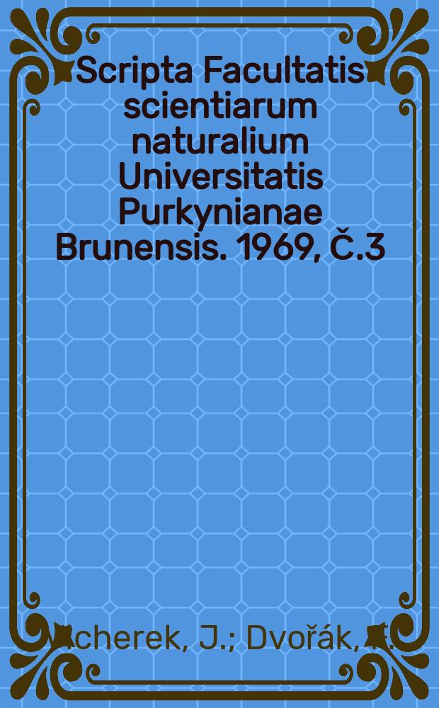 Scripta Facultatis scientiarum naturalium Universitatis Purkynianae Brunensis. 1969, Č.3(501) : Poznámky k syntaxonomii asociace Cyperus fussus - Chenopodium glaurum as. Klika 1935. Study of the genus Malcolmia R. Br.. P.2