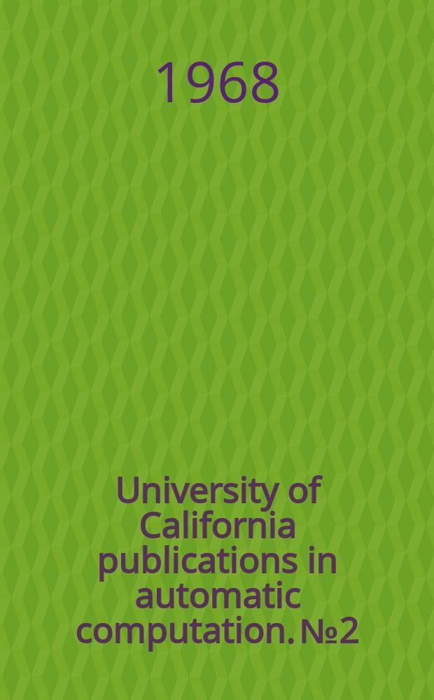 University of California publications in automatic computation. №2 : BMD
