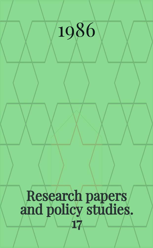 Research papers and policy studies. 17 : Pacific- Asian issues