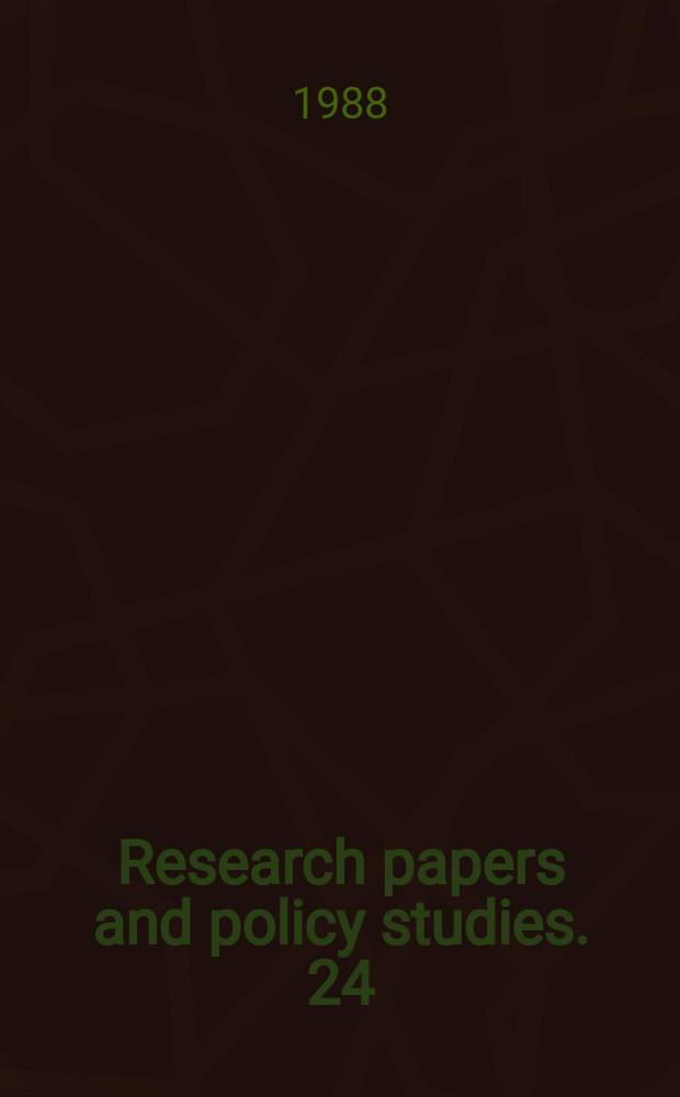 Research papers and policy studies. 24 : ASEAN and China