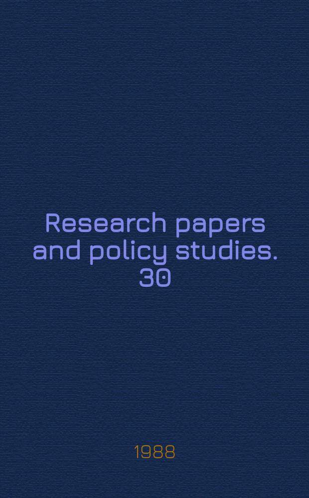Research papers and policy studies. 30 : Normalization with China