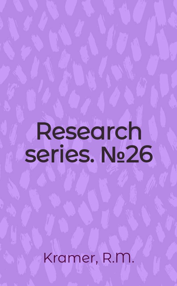 Research series. №26 : The voluntary service agency ...