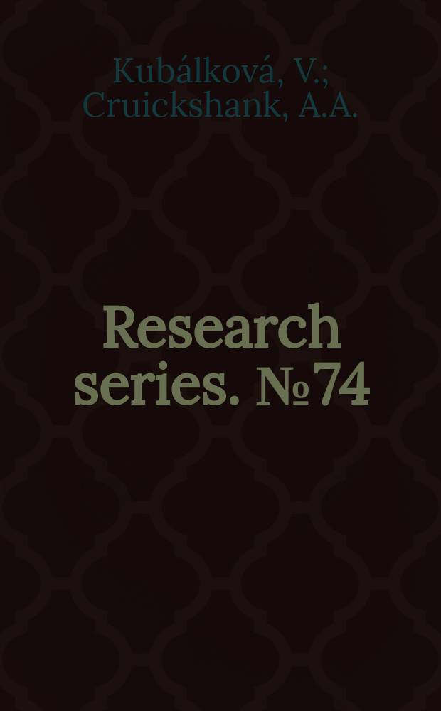 Research series. №74 : Thinking new about Soviet "new thinking"