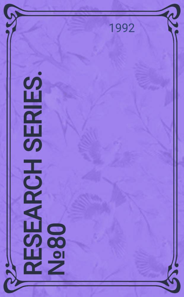 Research series. №80 : Beyond the cold war: conflict and cooperation in the third World