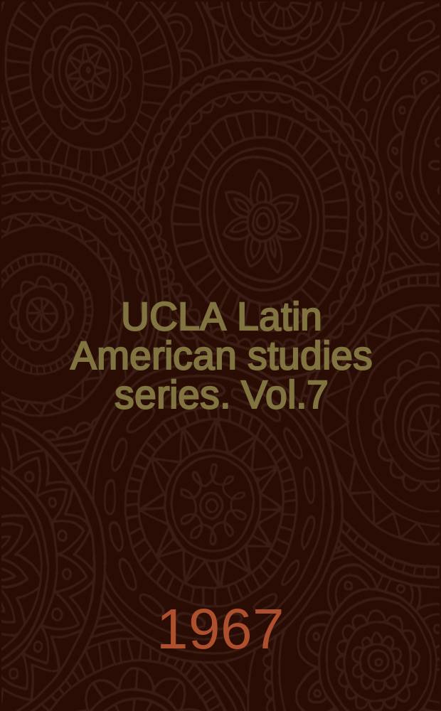 UCLA Latin American studies series. Vol.7 : "Indian Mexico: past and present", symposium. Los Angeles. 1965