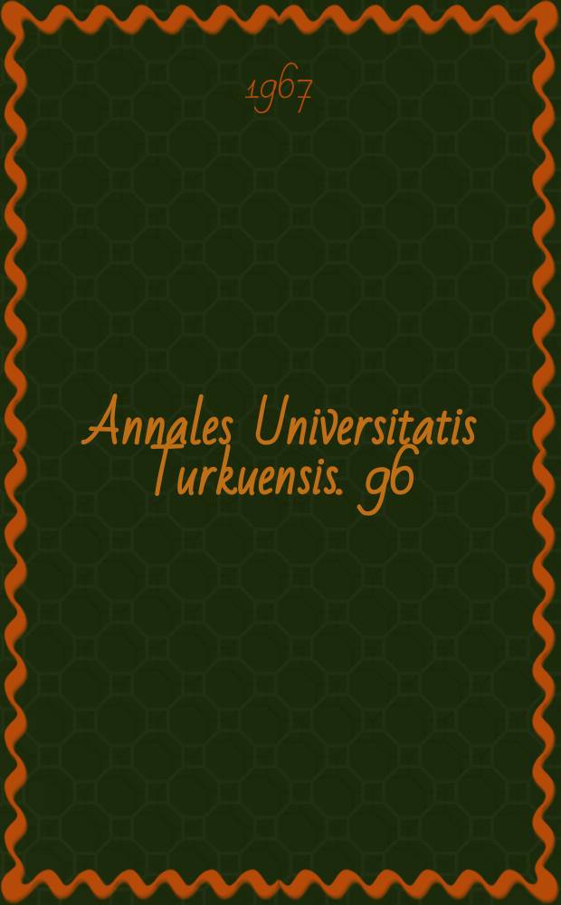 Annales Universitatis Turkuensis. 96 : Bemerkungen über Approximation der Binominalreihe durch hypergeometrische Funktionen