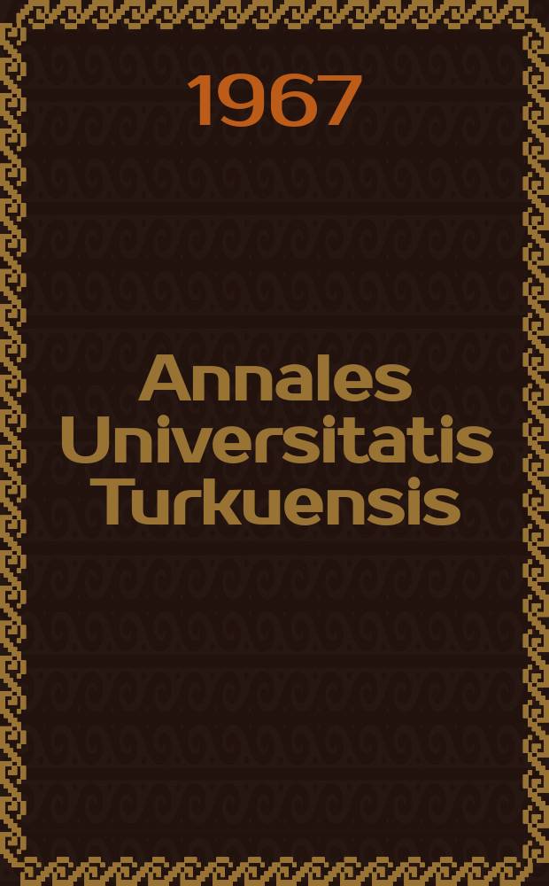 Annales Universitatis Turkuensis : A spectrophotometric study of the equilibria of chromium (VI) species in acid solutions of varying chloride ion content