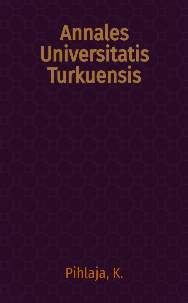 Annales Universitatis Turkuensis : Kinetic conformational analysis of 1,3 - dioxane and its methyl derivatives