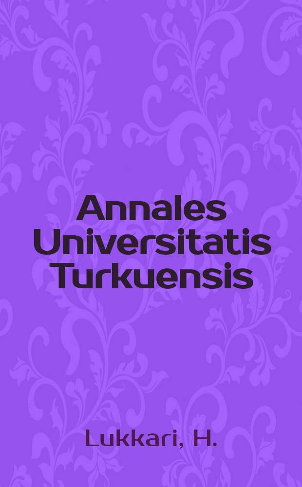 Annales Universitatis Turkuensis : The hydrolytic precipitation titration of barium ion with chromate ion