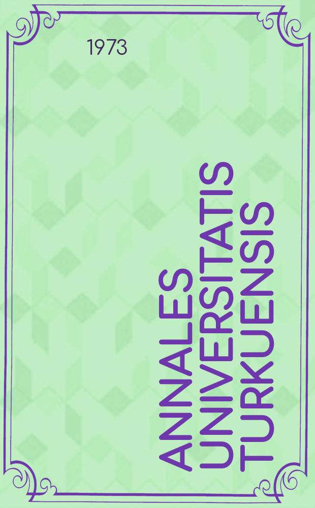 Annales Universitatis Turkuensis : X - ray diffraction studies of structures in some metals ...