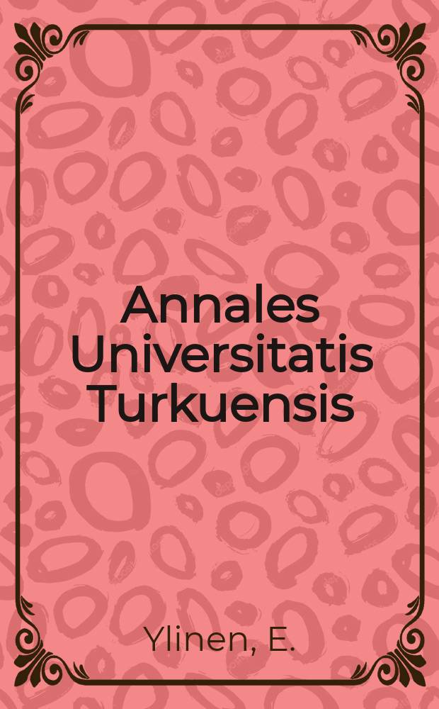 Annales Universitatis Turkuensis : Nuclear spin lattice relaxation studies ob the motions ...