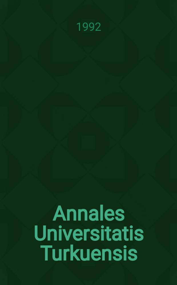 Annales Universitatis Turkuensis : Methods for tissue characterization