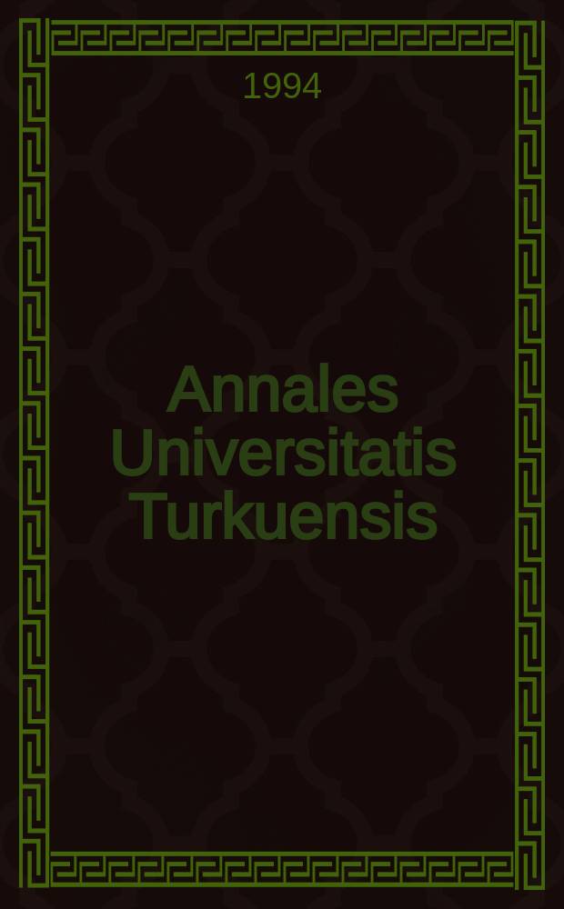 Annales Universitatis Turkuensis : The structure - function relationships ...