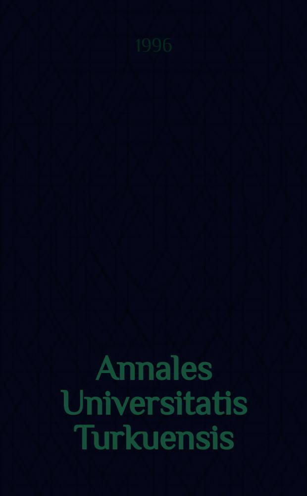 Annales Universitatis Turkuensis : Studies on anthracycline biosynthesis